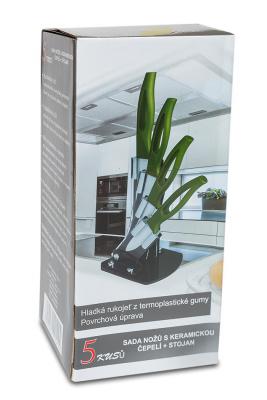 Sada 4 nožů s keramickou čepelí + stojan