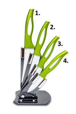 Sada 4 nožů s keramickou čepelí + stojan