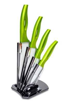 Sada 4 nožů s keramickou čepelí + stojan