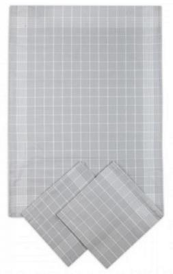 Náhled Utěrky bavlněné - Negativ světle/šedo - bílá 50x70 cm 3ks