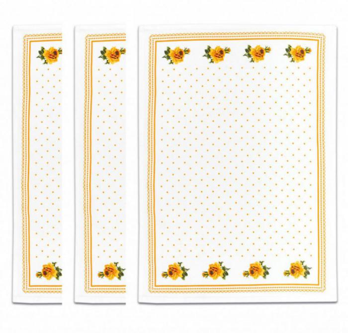 Svitap bavlněné utěrky SLEEP WELL® for HOME 50x70cm 3ks - RŮŽIČKY ORANŽOVÉ