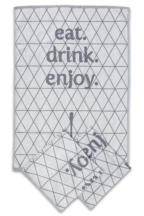 Utěrky žakárové extra savé 50x70cm 3ks - EAT, DRINK, ENJOY