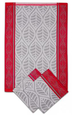 Náhled Utěrky žakárové extra savé 50x70cm 3ks - LISTY ČERVENÉ