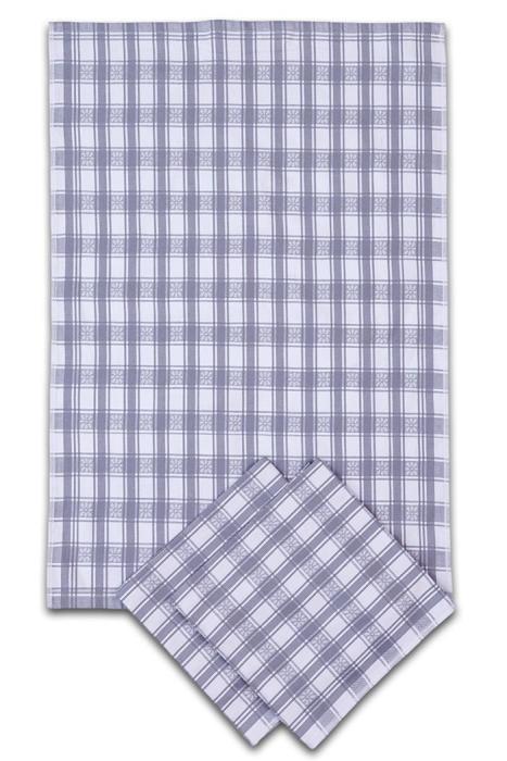 Utěrky žakárové extra savé 50x70cm 3ks - sv.šedé káro s kytičkou